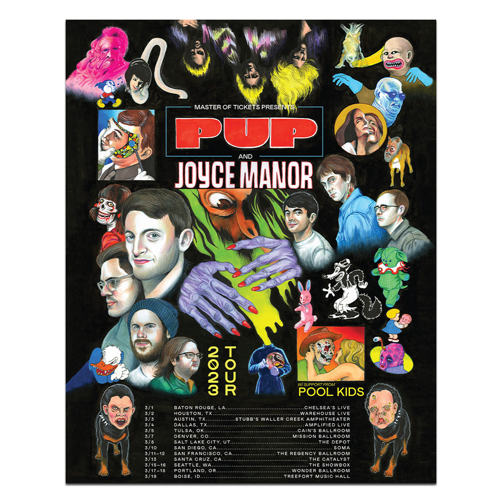 PUP &amp; Joyce Manor - MASTER OF TICKETS 2023 Tour Poster